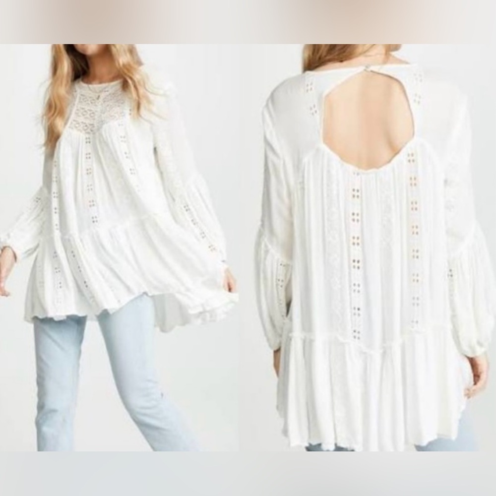 Free People Kiss Kiss Tunic in Ivory